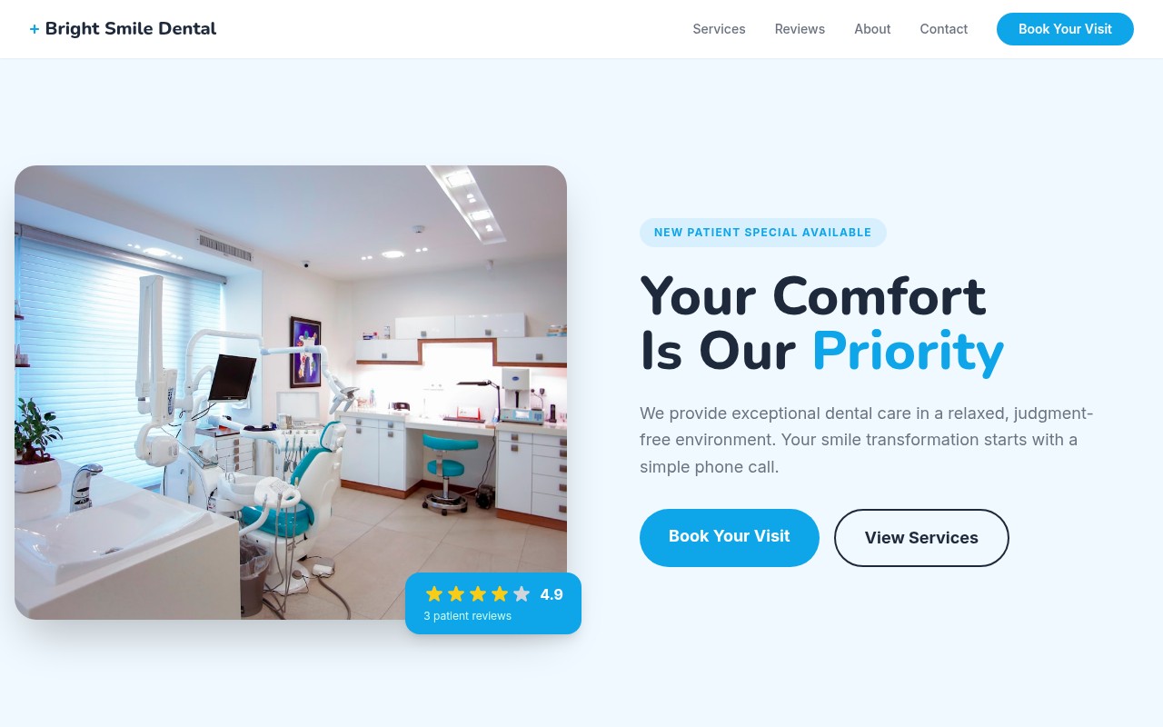 Bright Smile Dental website