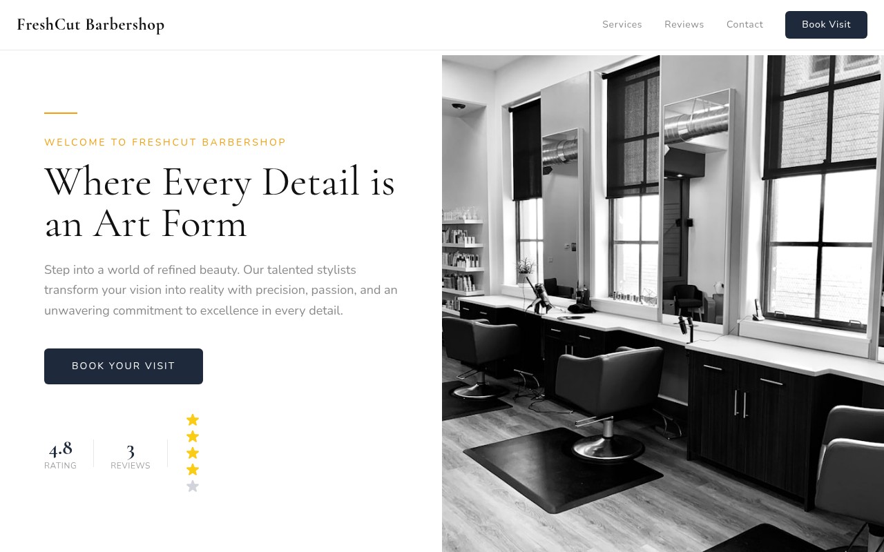 FreshCut Barbershop website